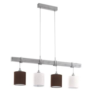 Eglo 49927 Townshend 2 Four Light Ceiling Bar Light In Wood And Steel