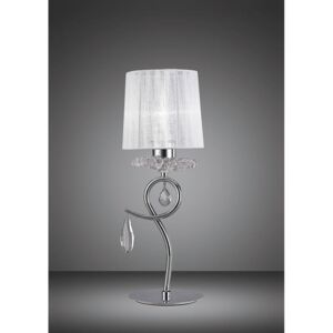 Mantra M5279 Louise 1 Light Table Lamp In Chrome With White Shade
