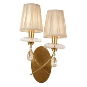 Mantra M6294 Sophie GP 2 Light Wall Light In Painted Gold With Shades
