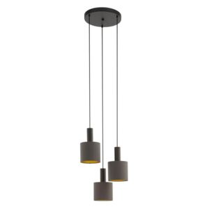 Eglo 97684 Concessa 1 Three Light Ceiling Cluster Light In Brown And Gold