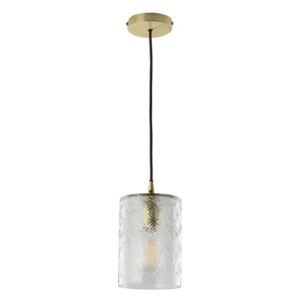 Dar ZEC0140 Zecchino 1 Light Ceiling Pendant Light In Brass And Glass