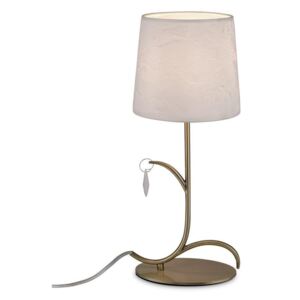 Mantra M6339 Andrea 1 Light Table Lamp With Shade In Antique Brass