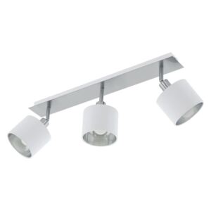 Eglo 97534 Valbiano 3 Light Ceiling Spotlight In White And Silver