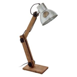 Eglo 43068 Frizington 1 Light Table Lamp In Black, Brown And Used Zinc