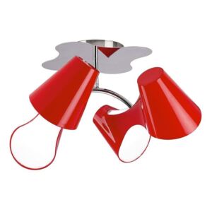 Mantra M1565 Ora 4 Light Ceiling Spot Light In Red And Chrome