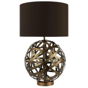 Dar VOY4264 Voyage Table Lamp With Brown Faux Silk Shade