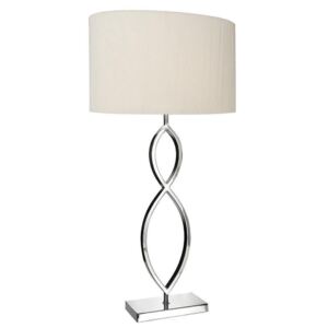 LUI4150 Luigi Table Lamp In Polished Chrome With Cream Oval Shade