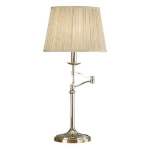 Interiors 1900 63651 Stanford Nickel Swing Arm Table Lamp With Beige Shade In Nickel