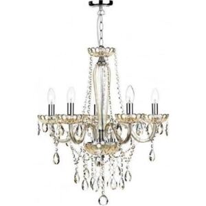Dar RAP0506 Raphael 5 Light Chandelier With Champagne Glass With Beads