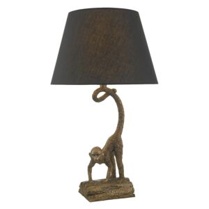 Dar Lighting DWA4222 Dwayne Table Lamp In Bronze With Black Shade