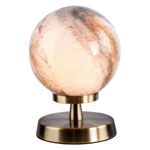 Dar Lighting ESB4175-07 Esben Touch Table Lamp In Antique Brass With Planet Glass