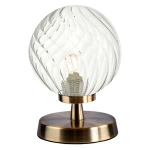 Dar Lighting ESB4175-03 Esben Touch Table Lamp Antique Brass With Twisted Glass
