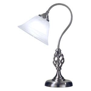 Classic 1 Light Swan Neck Table Lamp In Satin Chrome