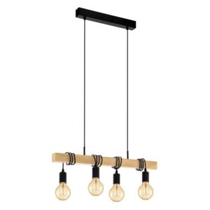 Eglo 32916 Townshend 4 Light Ceiling Light In Brown And Black