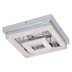 Eglo 95659 Fradelo Square LED Ceiling Light In Chrome And Crystal - L: 260mm
