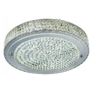 Searchlight 2713CC Vesta LED Flush Ceiling Light In Chrome With Crystal Center Decoration - Dia:300mm