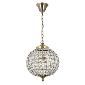 Endon EH-TANARO-AB Tanaro Antique Brass and Clear Glass Ceiling Pendant Light