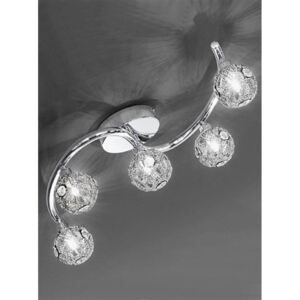 F2305/5 Atoms 5 Light Chrome and Crystal Ceiling light