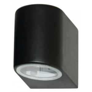 Searchlight 8008-1BK-LED Outdoor 1 Light Wall Light With Fixed Glass Lens In Black