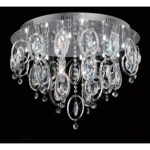 Diyas IL31352 Solana Glass and Crystal Ceiling Light in Chrome Finish