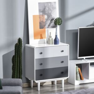 HOMCOM Modern Side Cabinet Home Organizer with 3 Storage Drawer Unit for Bedroom, Living Room