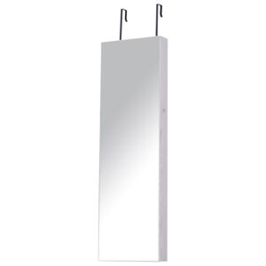 HOMCOM Mirror Jewellery Storage Cabinet w/LED Lights White
