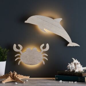 Dolphin & Crab Children's Wall Light Duo