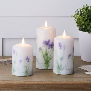 TruGlow® Lavender LED Pillar Candle Trio