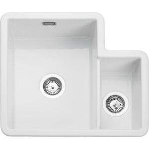 Rangemaster CRUB3314WH Rustique White 1.3 Bowls Inset or Undermount Sink