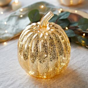Gold Mercury LED Glass Pumpkin