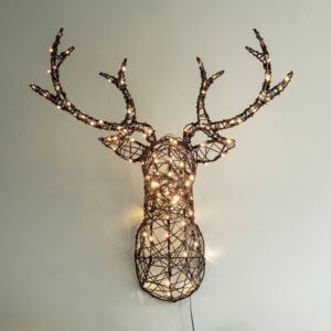 Studley Rattan Stag Head Silhouette Christmas Light