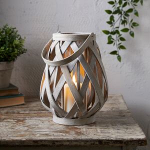 Woven Wooden Lantern with TruGlow® Candle