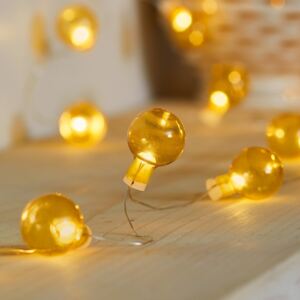 50 Amber Bauble Micro Fairy Lights