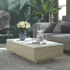 VidaXL Coffee Table White and Sonoma Oak 115x60x31 cm Chipboard
