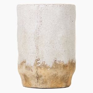 Crackle Glazed Ceramic Pot Round - Default Title
