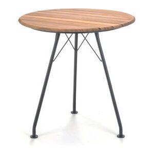 Circum Round table - / Metal & bamboo - Ø 74 cm by Houe Black/Natural wood