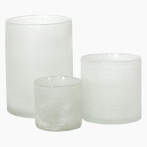 White Frosted Candle Holder - Small