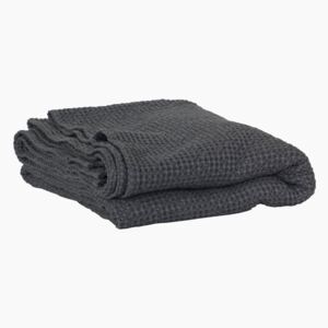 Miro Large Cotton Blanket in Dark Grey - Default Title