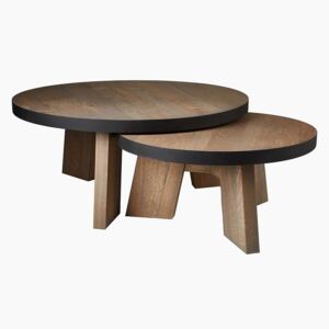 Wild Oak Coffee Table in Grey Finish - Large 80cm (D) x 36cm (H)