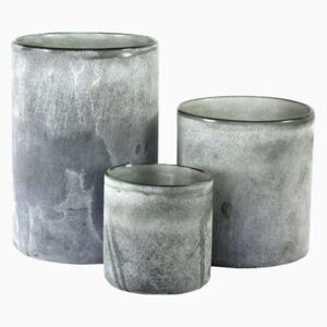 Grey Frosted Candle Holder - Small