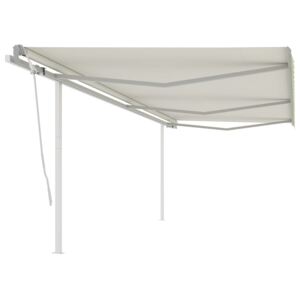 VidaXL Manual Retractable Awning with Posts 6x3 m Cream
