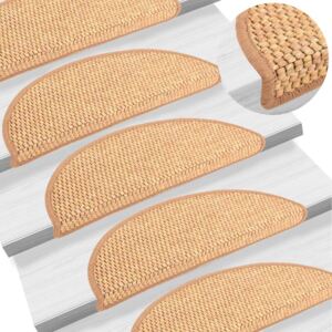 VidaXL Self-adhesive Stair Mats Sisal-Look 15 pcs 56x20 cm Orange