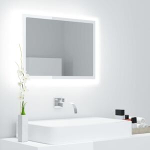 VidaXL LED Bathroom Mirror High Gloss White 60x8.5x37 cm Chipboard