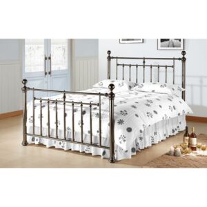 Time Living Alexander Metal Bed Frame, Double, Metal Finials, Chrome