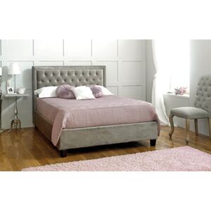 Limelight Rhea Fabric Bed Frame, King Size, Velvet Silver