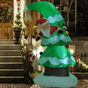 HOMCOM 7 Ft Inflatable Christmas Tree W/ Santa