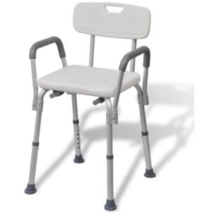 VidaXL Shower Chair Aluminium White