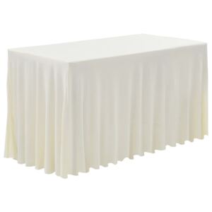VidaXL 2 pcs Table Covers with Skirt Stretch 120x60.5x74 cm Cream