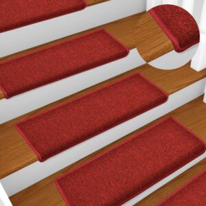 VidaXL Carpet Stair Treads 15 pcs 65x25 cm Red
