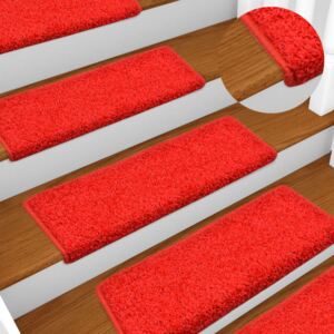 VidaXL Carpet Stair Treads 15 pcs 65x25 cm Red